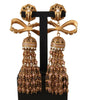 Dolce & Gabbana Gold Dangling Crystals Long Clip-On Jewelry Earrings - GENUINE AUTHENTIC BRAND LLC  