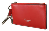 Dolce & Gabbana Elegant Leather Keychain in Vibrant Red.