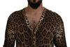 Dolce & Gabbana Brown Leopard Wool Robe Cardigan Sweater - GENUINE AUTHENTIC BRAND LLC  