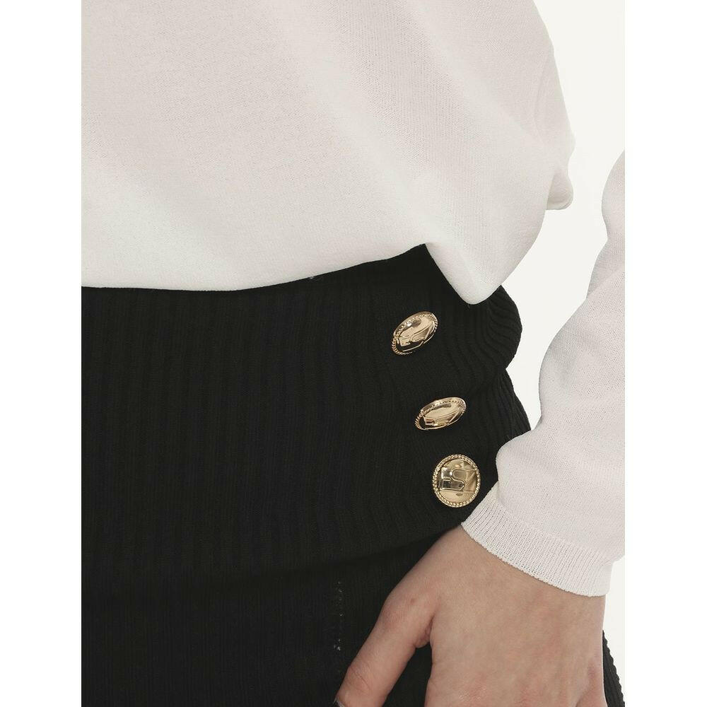 Yes Zee Elegant Pencil Skirt with Decorative Buttons.
