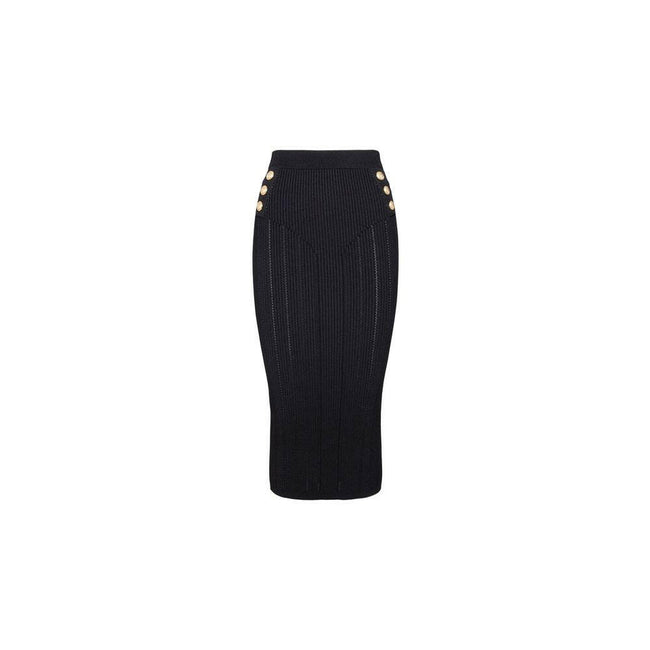 Yes Zee Elegant Pencil Skirt with Decorative Buttons.