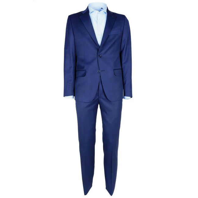 Made in Italy Sleek Blue Virgin Wool Men's Suit.