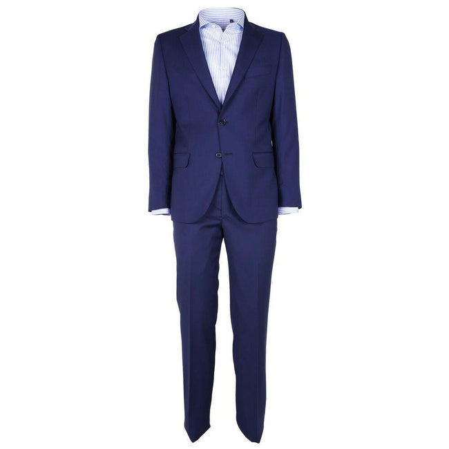Made in Italy Blue Wool Vergine Suit.