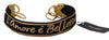Dolce & Gabbana Black Gold Logo Print Brass Bag Shoulder Strap - GENUINE AUTHENTIC BRAND LLC  