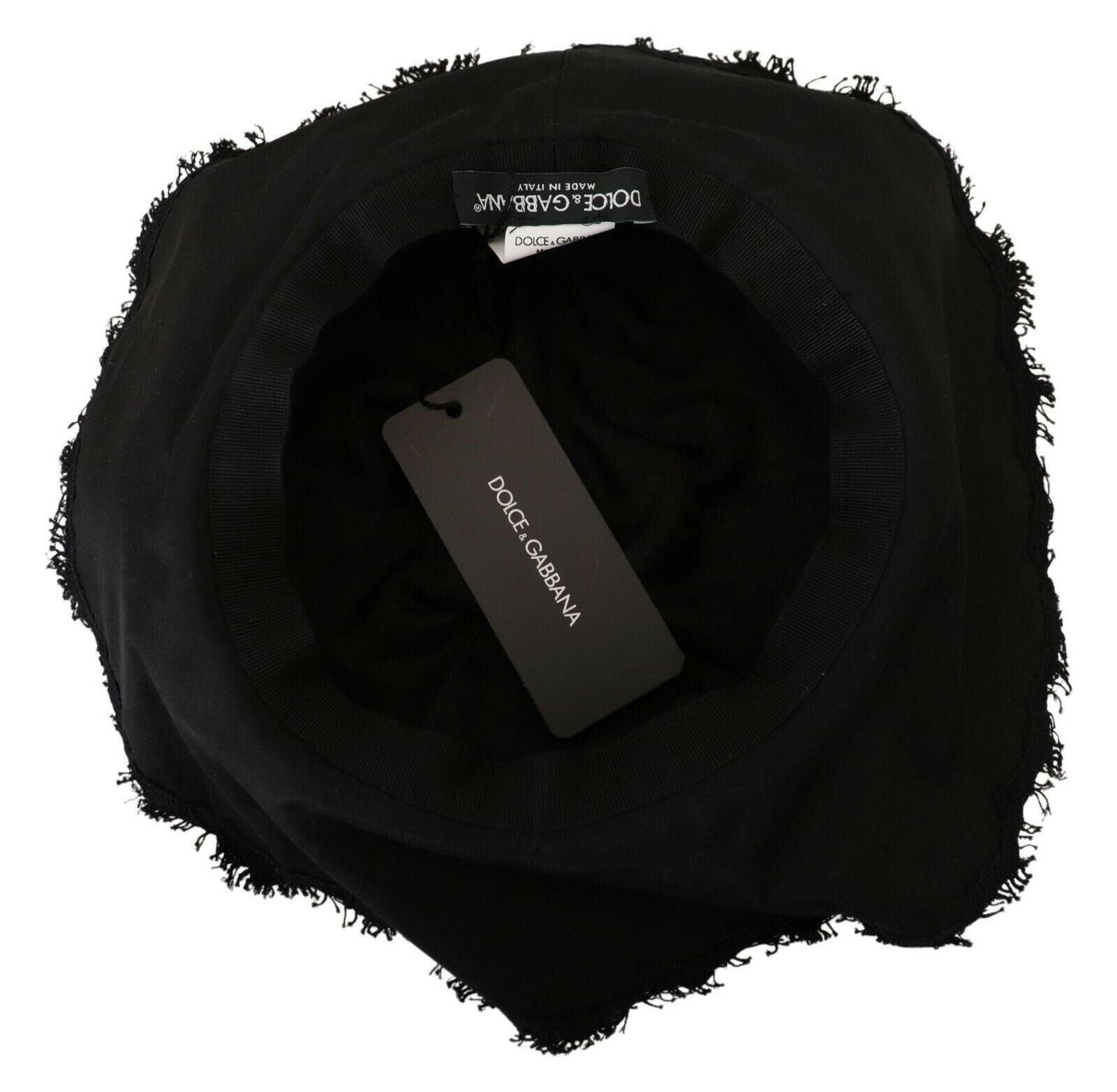 Dolce & Gabbana Black Cotton Wide Brim Shade Hat - GENUINE AUTHENTIC BRAND LLC  