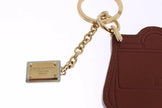 Dolce & Gabbana Brown Leather Miss SICILY Gold Finder Chain Keychain - GENUINE AUTHENTIC BRAND LLC  